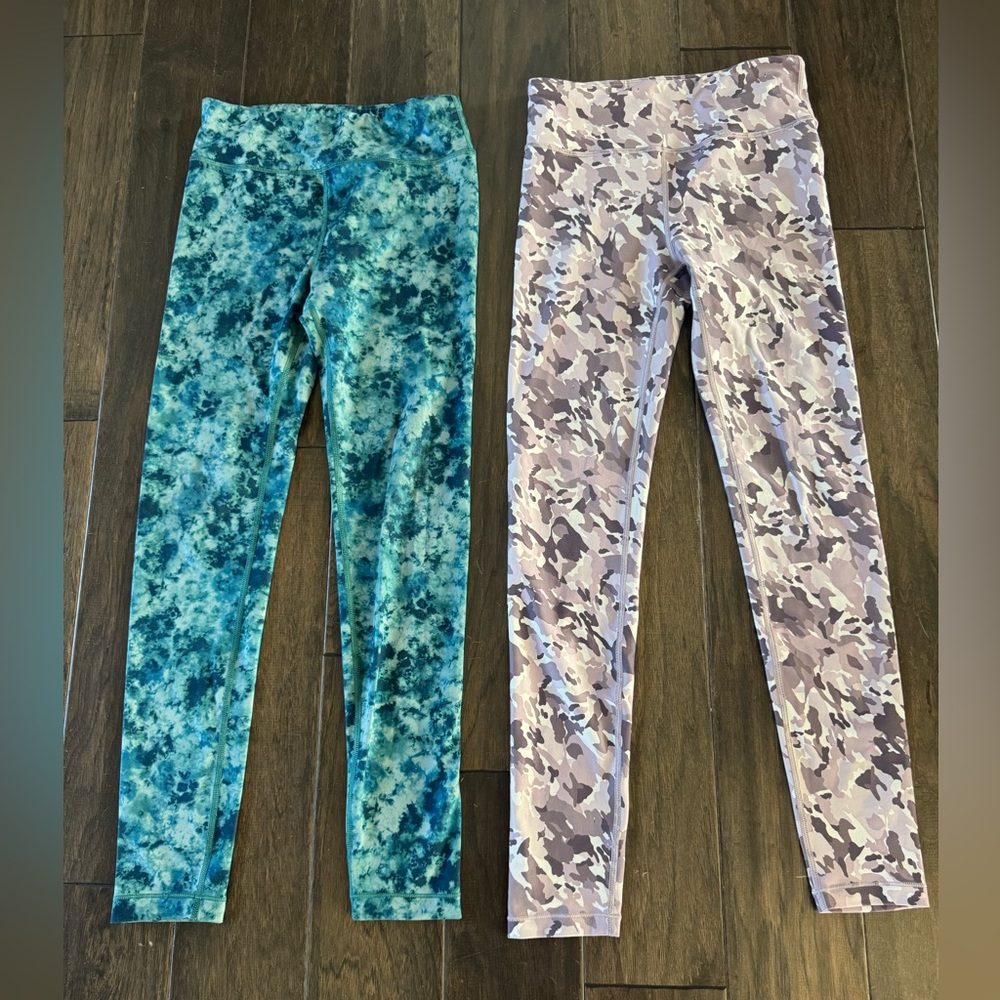 Athleta Girl Leggings - Teal and Gray Camo